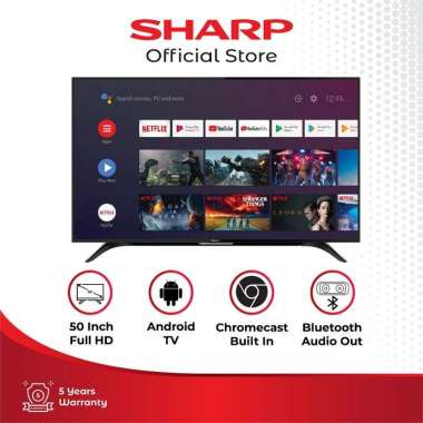 SHARP 2T-C50BG1i AQUOS Smart LED TV FHD Android [50 Inch]