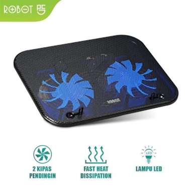 COOLING PAD ROBOT RT-LCS01 PORTABLE KIPAS LAPTOP COOLING PAD 2 FAN