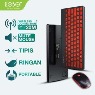 ROBOT PORTABLE MINI WIRELESS KEYBOAD AND MOUSE COMBO KM3000