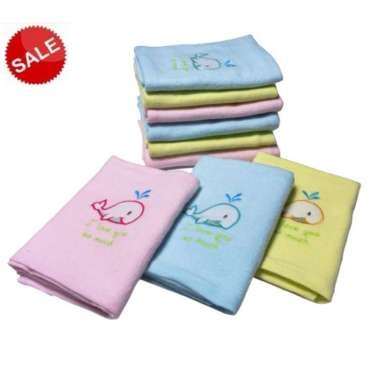 HANDUK IVORY Bayi Lembut Ivory Bordir Halus Jumbo 110cm x 60cm Handuk Bayi Bordir Halus Handuk Warna