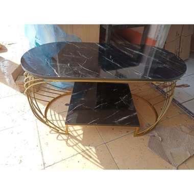 Meja Tamu Oval Jari Jari Suzzy Minimalis Mewah / Meja Ruang Tamu / Meja Sofa / Meja Minimalis / Ongk