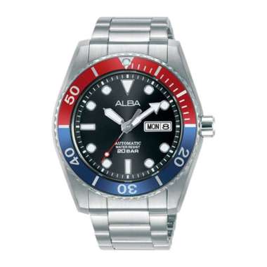 Jam Tangan Pria Alba AL4291X1 Mechanical 43mm Stainless Steel Hitam Garansi Resmi