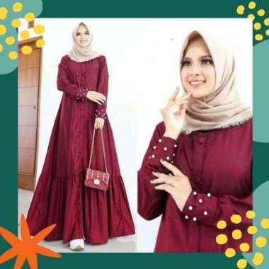 Gratis Ongkir Baju Gamis Wanita Jumbo Ab Athaya Ld 120 Dress Muslim Big Size Terbaru XL Maroon
