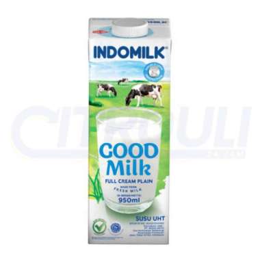 INDOMILK GOOD MILK FULL CREAM PLAIN SUSU CAIR UHT 950ml