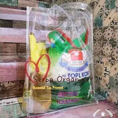 Souvenir ultah tas mika 30x12x40cm Goodiebag transparan polos 25x15x15