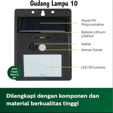 Lampu Dinding LED Solar Philips BWS010 5W LED50/765 Solar Wall Light