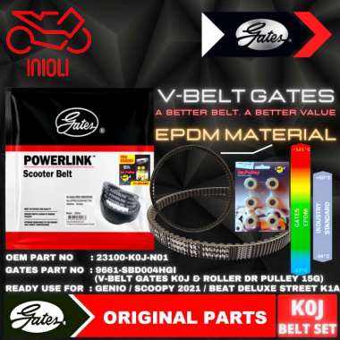 VAN BELT GATES POWERLINK ROLLER DR PULLEY HONDA GENIO BEAT DELUXE STREET K1A SCOOPY K2F K0J ROLLER D