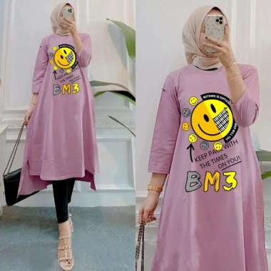 FASHION BAJUTERBARU YURIKA MIDI DRESS ( M L XL XXL ) GAMIS WANITA KEKINIAN BAHAN KAOS KATUN COMBED 2