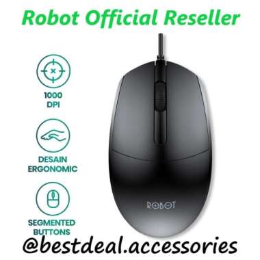 Robot M120 Mouse Laptop - PC Office Wired Optical Mouse Komputer Kabel