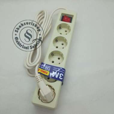 STOP KONTAK 5 LUBANG 3 METER MERK BRIGHT-G GOOD QUALITY
