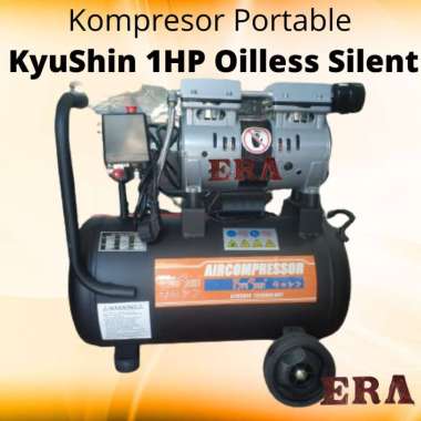 Kyushin - Kompresor Portable 1HP Oilless Mesin Angin Listrik Air Compressor Tanpa Oli