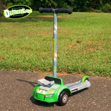 Dimensions Premium 3 Wheel Kids Scooter Molded 3 Wheeled Car Blue - Skuter anak Hotwheels Car Green