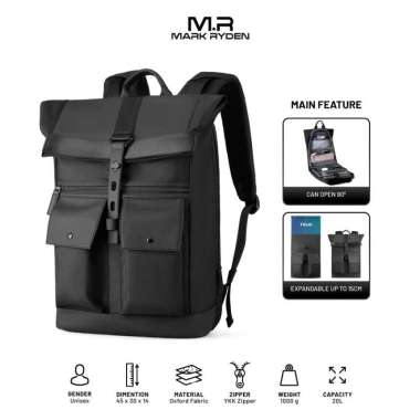 Mark Ryden MR1696 Tas Ransel Backpack Laptop Waterproof 15.6 Inch Hitam