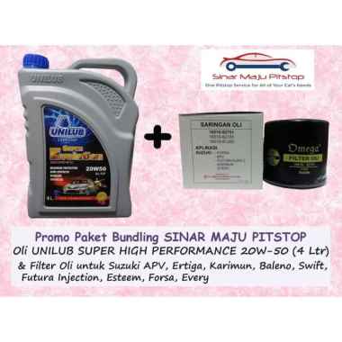 Unilub Super 20W-50 & Filter Oli Mobil for SUZUKI APV/ SUZUKI ERTIGA/ SUZUKI KARIMUN/ SUZUKI BALENO 