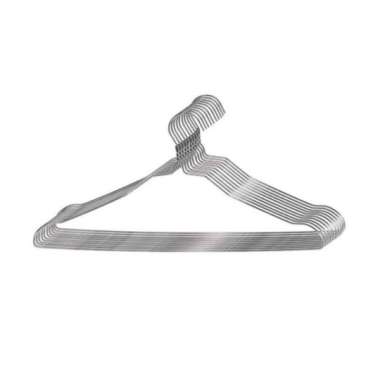 Gantungan Baju Besi 10 Pcs Murah Hanger Pakaian Jaket Celana Jemuran perak