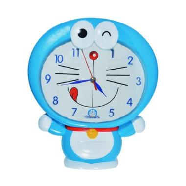Esa Karakter Doraemon Jam Dinding Anak [Sweep Movement/ 37 cm] + Free Baterai - #biru