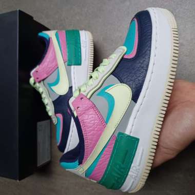 スニーカー Nike Air Force 1 Shadow Barely Volt Oracle Aqua WMNS 2019 Nike Air Force 1 Low Shadow Barely Volt Oracle Aqua Women's
