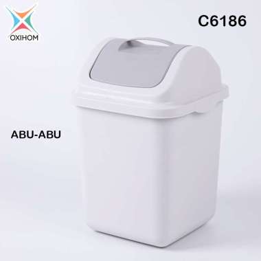 Oxihom Tempat Sampah Tutup Tong Sampah Tempat Sampah Kamar Dapur Mobil CP6186 Abu-abu