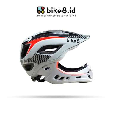 BIKE8 Kid Full Face Helmet - Helm Sepeda Anak - WHITE S