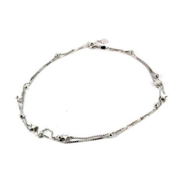 Dparis Silver RN081 Gelang Kaki Rantai Double - Silver SILVER