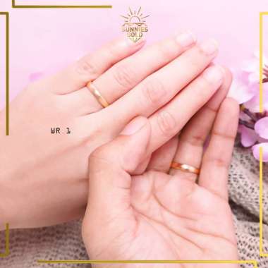 CINCIN KAWIN EMAS ASLI KADAR 375/8K CINCIN POLOS COUPLE SIMPEL CANTIK MINIMALIS WR 1 10
