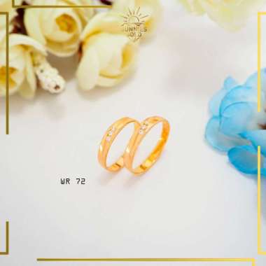 CINCIN TUNANGAN EMAS ASLI KADAR 8K (375) & 16K (700) CINCIN COUPLE SIMPEL CANTIK MODEL TERBARU WR 72