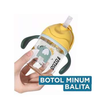 Goto Pingui Botol Minum Bayi Sedotan Lucu Anak Training Cup Baby Viral YELLOW