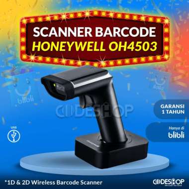 Scanner Barcode Honeywell OH4503 Wireless + Cradle + Dongle 2D Scan Engine CCD RF-2800