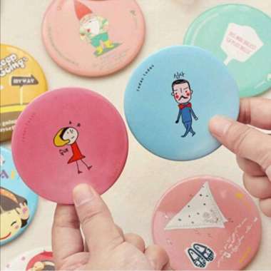 Cermin Kaca Bulat Rias Karakter Kartun Lucu Murah - Cermin Mini Saku