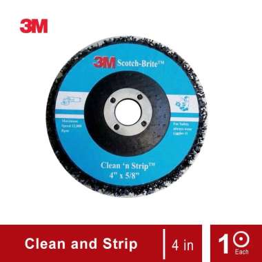 3M Scotch-Brite Clean and Strip Disc Amplas [4 in x 5/8 in] Biru