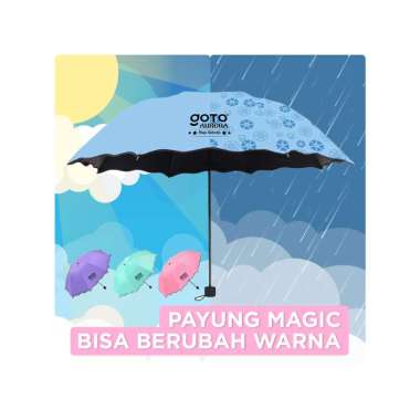 Goto Aurora Payung Lipat Magic Umbrella Motif 3D Lucu Unik Anti UV PINK