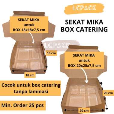 Sekat Tatakan Mika Plastik Box Catering Partisi Bento Dus Nasi Ketring Katering Sekat 22x22 cm