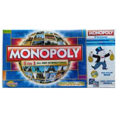 MONOPOLY 5 IN 1 - Monopoli, Halma, Catur, Ular Tangga, Ludo
