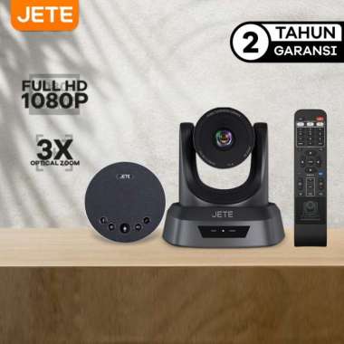 JETE Mini Group Webcam Video Conference PTZ 3x Zoom+Microphone Speaker - Garansi 2 Tahun