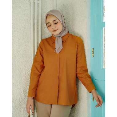 Geulis.id kemeja wanita DAILY SHIRT (6 warna) S PUMPKIN