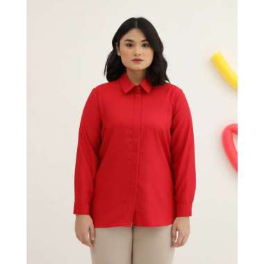 Geulis.id kemeja wanita DAILY SHIRT (6 warna) S RED