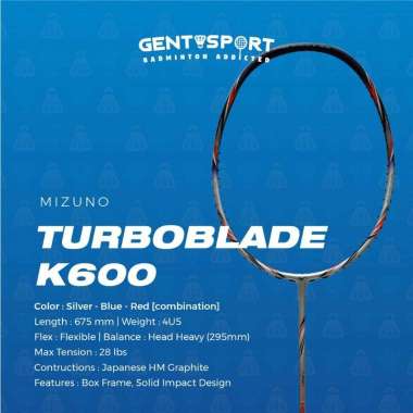 Mizuno Turboblade K600 Raket Badminton Original