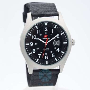 Swiss Army Quartz Kanvas / Nylon SA-1881G Tanggal Hitam