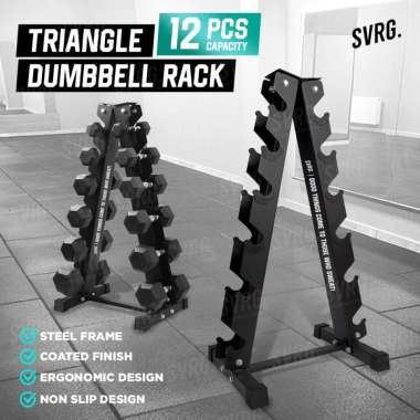 Svarga Triangle Dumbbell Rack - Vertical Rack Dumbell 6 Pairs – Dumble