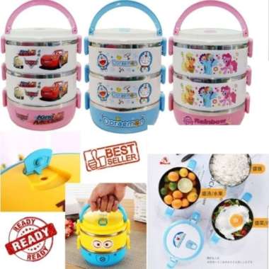 RANTANG 3 SUSUN KARAKTER / TEMPAT KOTAK MAKAN STAINLESS LUNCH BOX