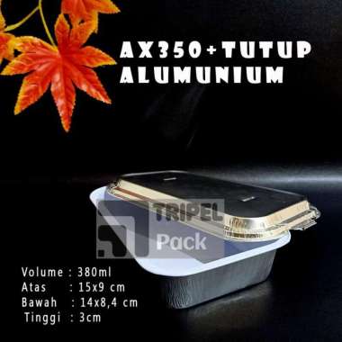 Aluminium Foil Cup AX350+Tutup Alumunium, Macaroni Schotel, Klapertart