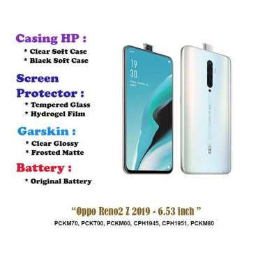 Oppo Reno2 Z 2019 - 6.53 inch - Case - Screen Protector - Battery - Dll Clear Hard Case