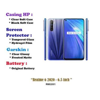 Realme 6 2020 - 6.5 inch - Case - Screen Protector - Battery - Dll Garskin Clear