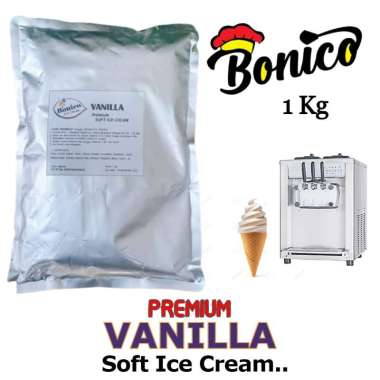 BONICO VANILLA SOFT ICE CREAM POWDER 1kg PREMIUM bubuk es krim Lembut VANILA vanili cone VANILLA