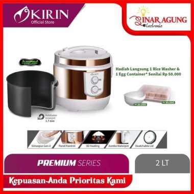 KIRIN RICE COOKER 2.0 LITER KRC390CW / KRC 390 CW [ COPER WHITE ] COPPER WHITE