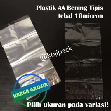 Plastik AA Bening TIPIS KILOAN - ukuran di keterangan dan variasi 12x25