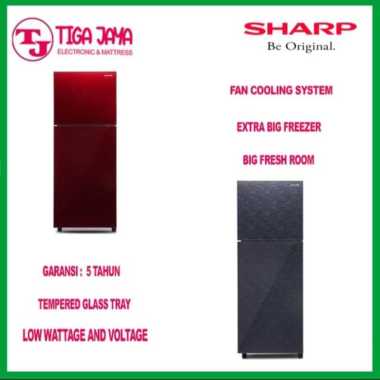 SHARP KULKAS SJ246XGMR KULKAS SHARP 2 PINTU GLASS 205 L