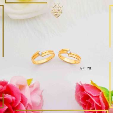 CINCIN NIKAH EMAS ASLI KADAR 8K CINCIN WANITA COUPLE SIMPEL CANTIK MINIMALIS WR 70 16