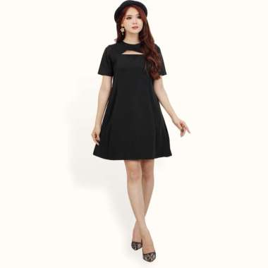 Mini Dress sexy Lengan pendek Gaya korea model terbaru - Jfashion Nesta L Hitam