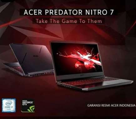 ACER NITRO 7 Gaming [i7 9750/8GB/SSD 512GB/ GTX1650 4GB/15.6"FHD 144Hz] GARANSI RESMI BLACK